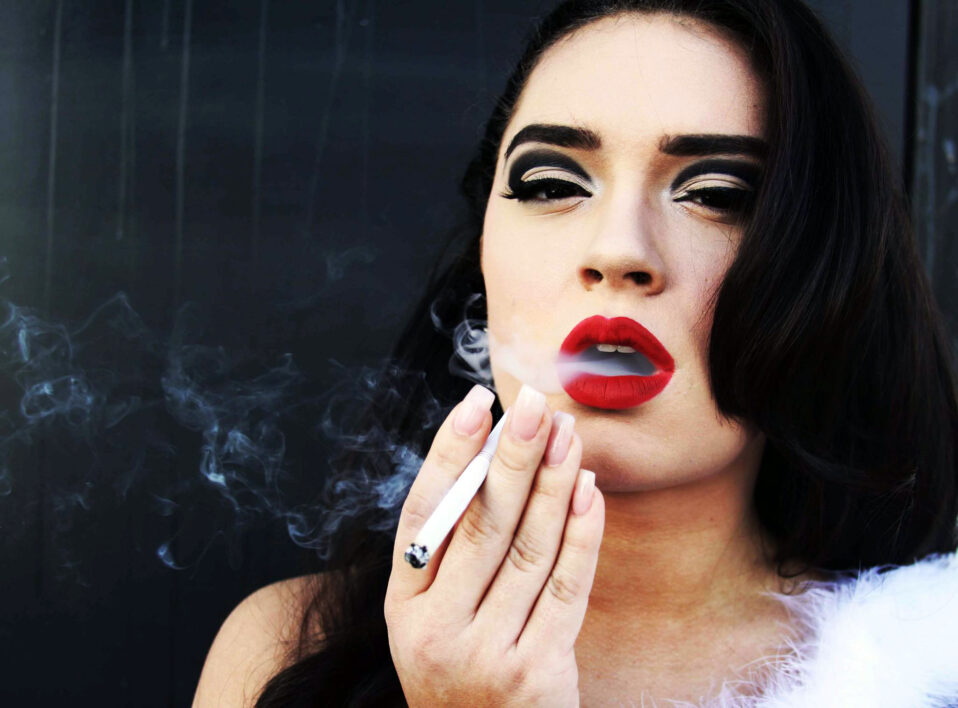 Woman Smoking Cigarette