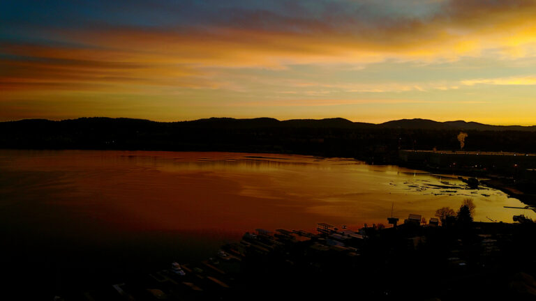 Aerial Lake Sunset