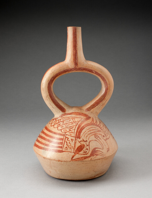 Stirrup Spout Vessel with Fineline Bird Motifs