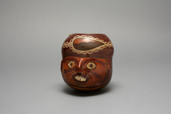 Vessel in the Form of a Human Head, Probably a Trophy Head
