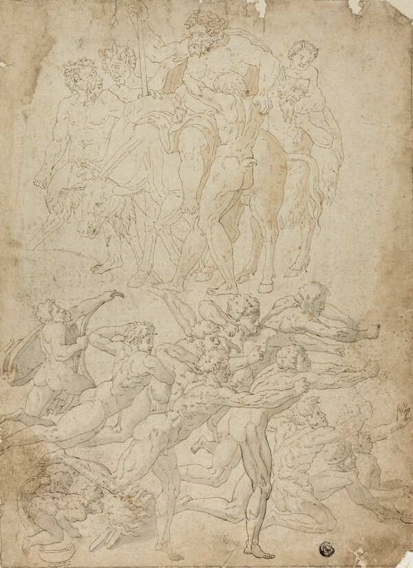 Archers Shooting at a Herm, Triumph of Bacchus, and Other Studies