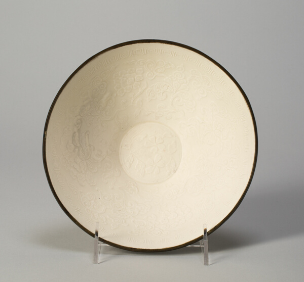 Bowl with Stylized Peony Spray