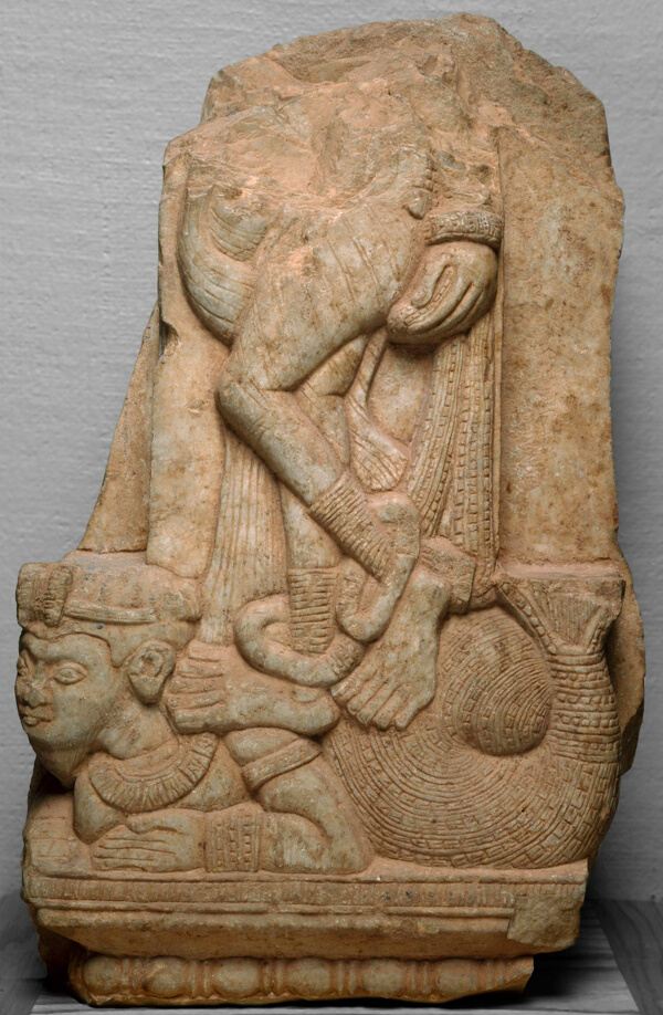 Yakshi Standing on a Fishtailed Mythical Beast (Makara)