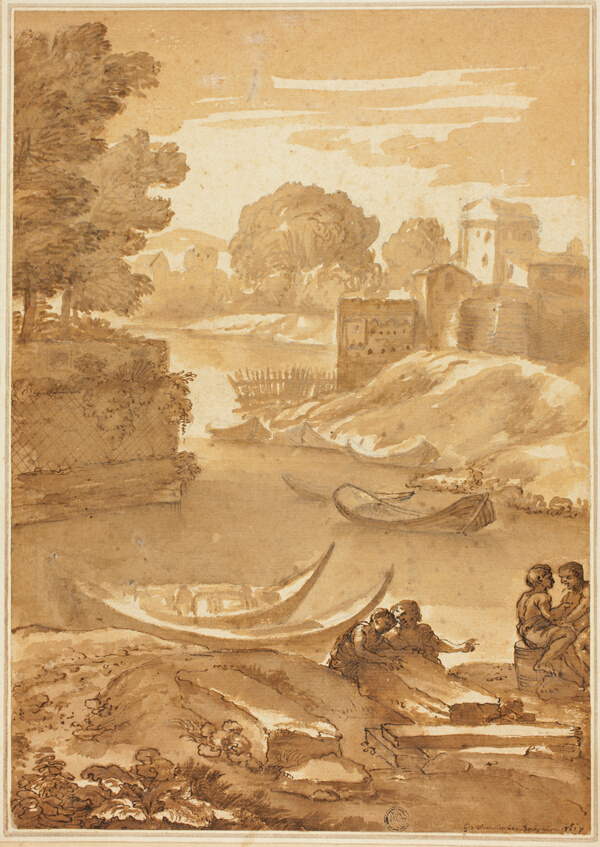 Figures Seated by a River