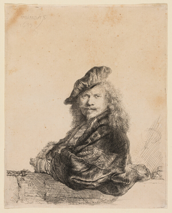 Self-Portrait Leaning on a Stone Sill