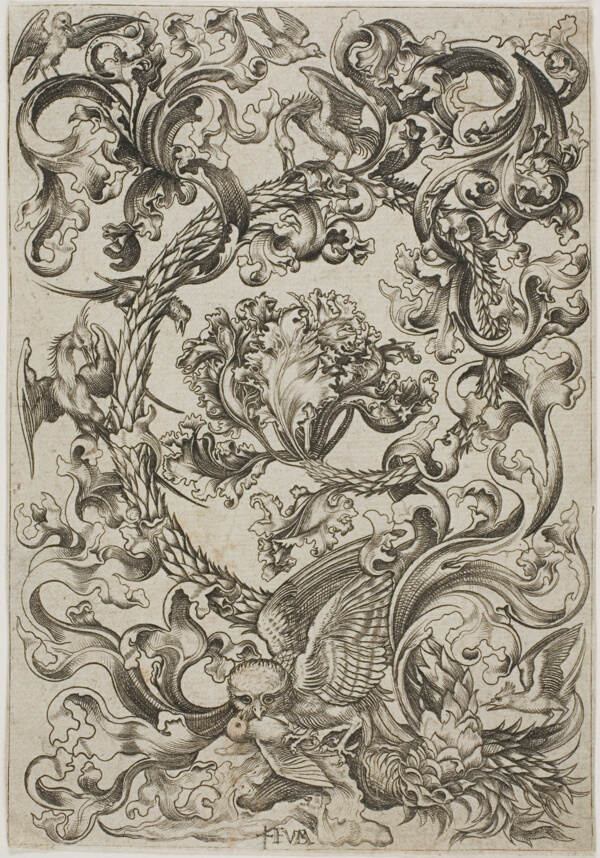 Ornament with Owl Mocked by Day Birds
