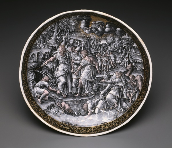 Tazza with Moses Striking Water from the Rock