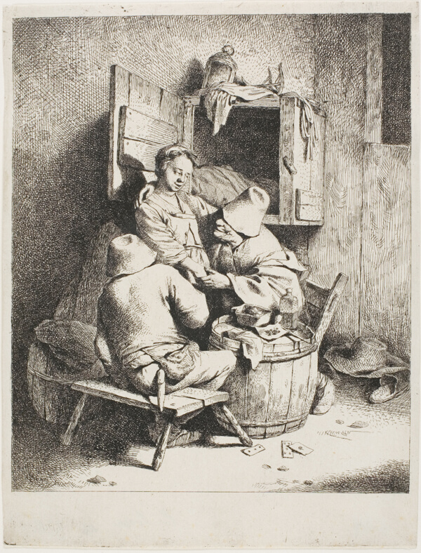 A Man Caressing the Young Hostess