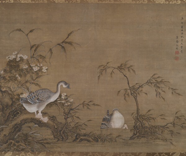 Geese on a Riverbank