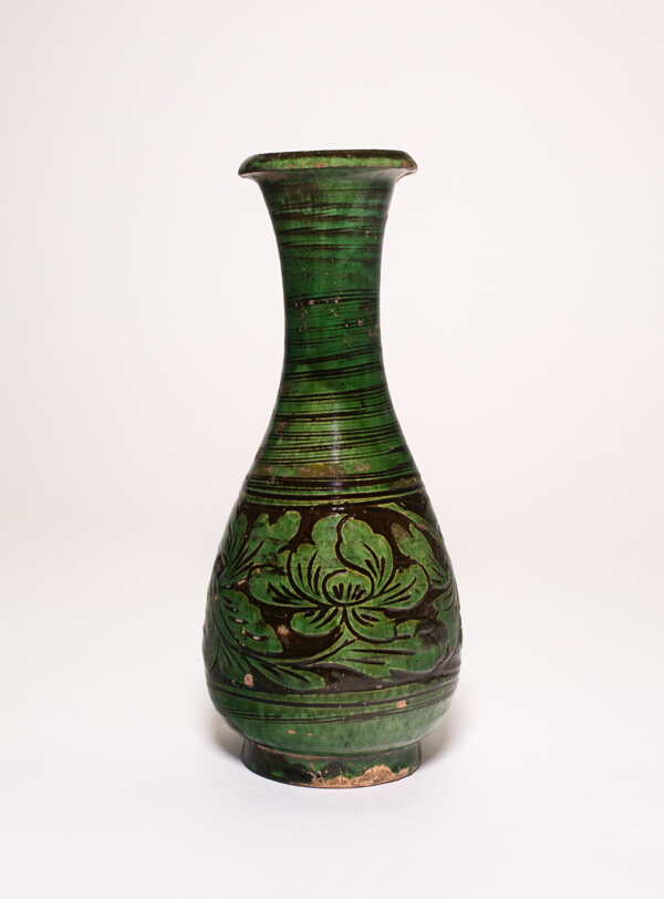 Baluster-Shaped Vase with Peony Flowers