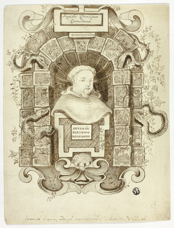 Bust Portrait of Carmelite Monk in Niche