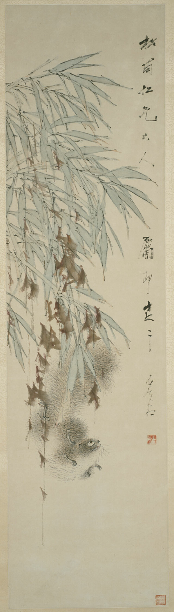 Bamboo and Squirrel (清朝 虚谷 松鼠翠竹图)