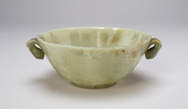 Lobed Lotus-Petal Bowl with Foliate Handles