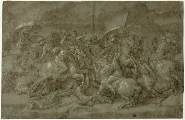 Battle between Romans and Barbarians