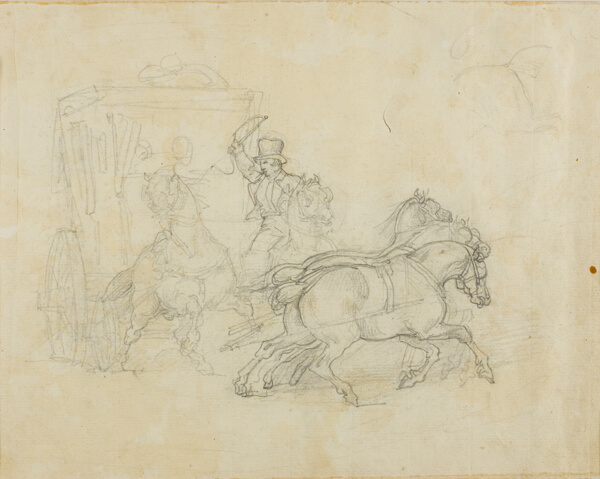 A Stagecoach Drawn by Five Horses