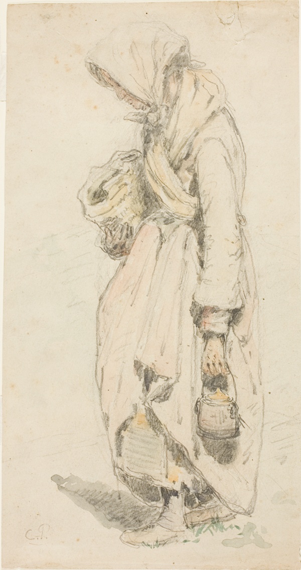 Peasant Woman (recto); Boy with a Fishing Pole (verso)