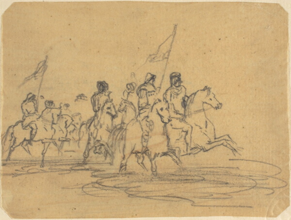 Sketch for Redon's first etching, The Ford (M. 2)