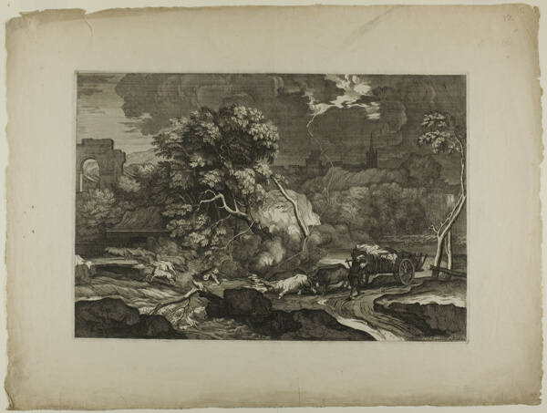 Cart Drawn by Two Pairs of Oxen in a Storm