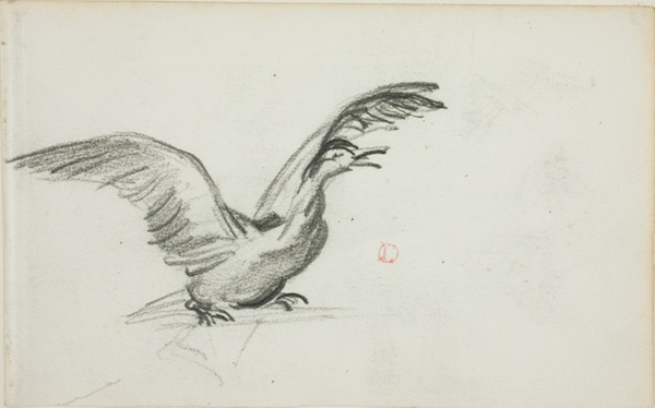 Wild Duet (recto); Two Standing Nude Female Figures in Niches (verso)