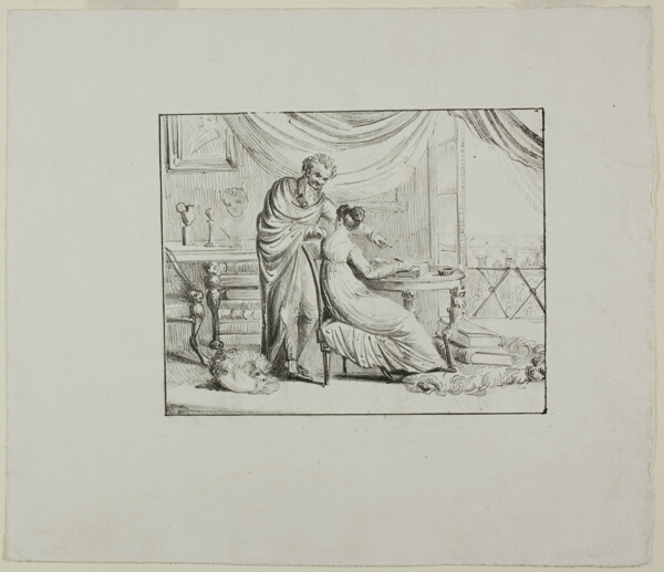 Denon Instructing a Young Woman Drawing on a Lithographic Stone