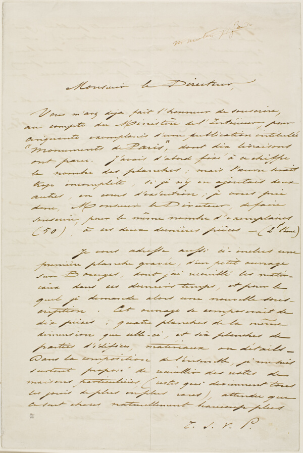 Charles Meryon Autographed Letter