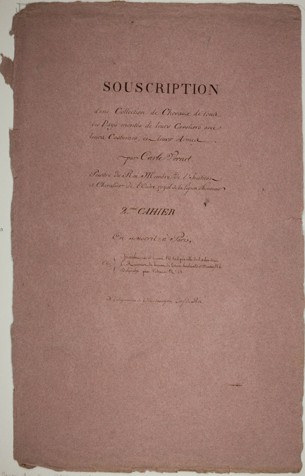 Subscription Page, from Horses of Many Countries, second volume