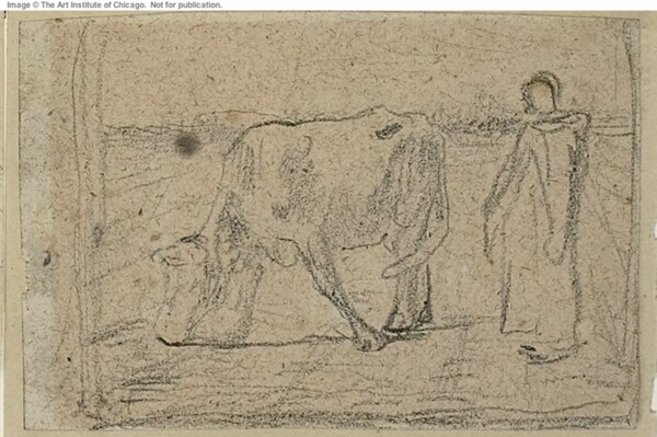 Study for Woman Pasturing her Cow