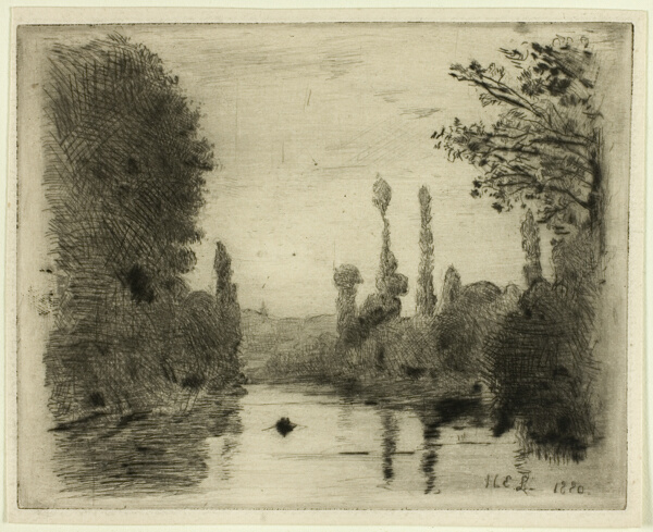 River Scene with Boat (Small plate)