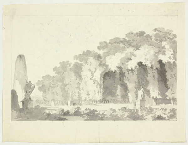 View of the Park at Versailles: Trees and Statuary