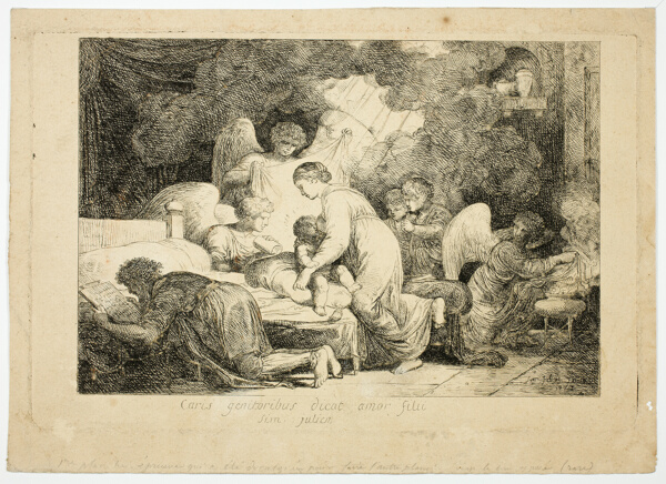 The Holy Family Served by Angels
