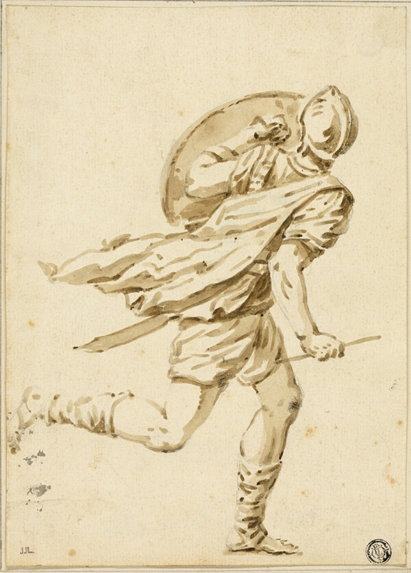 Running Roman Warrior, Seen from Back