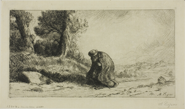 A Vagabond Walking Along a Lane