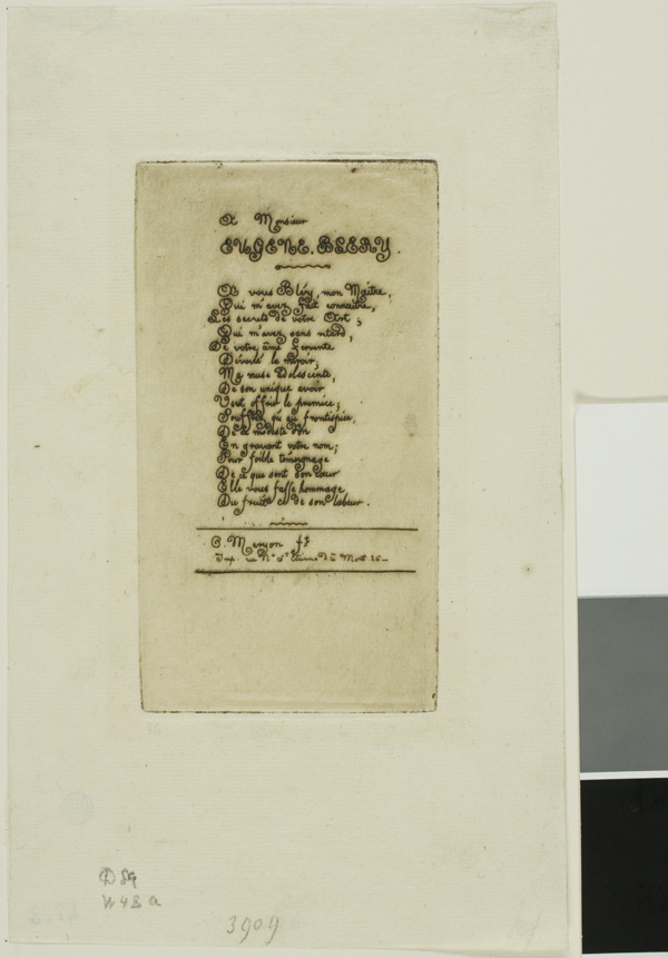 Verses Dedicated to Eugène Bléry, No. 2
