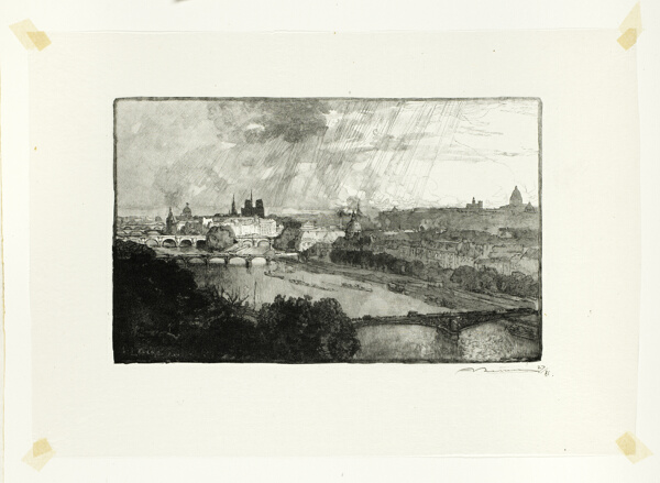 Paris, Viewed from the Pavillon de Flore, plate eleven from Le Long de la Seine et des Boulevards