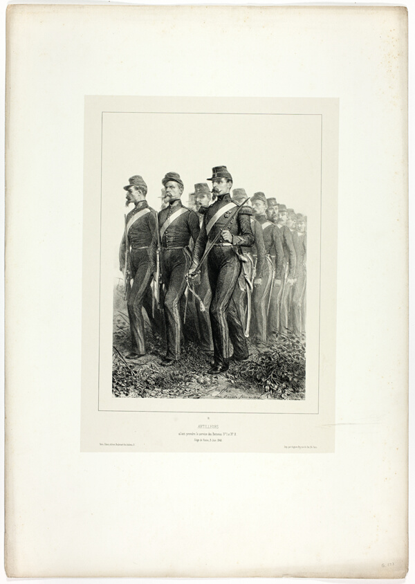 Artillery men, from Souvenirs d’Italie: Expédition de Rome