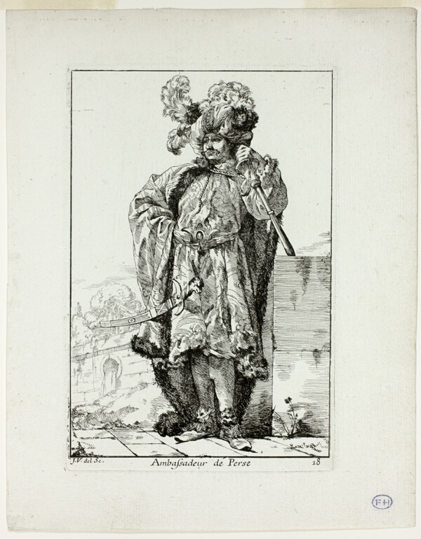 Ambassadeur de la Perse, plate eighteen from Caravanne du Sultan à la Mecque