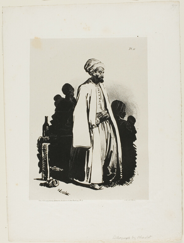 Standing Turk, plate eleven from Ink Sketches by Charlet