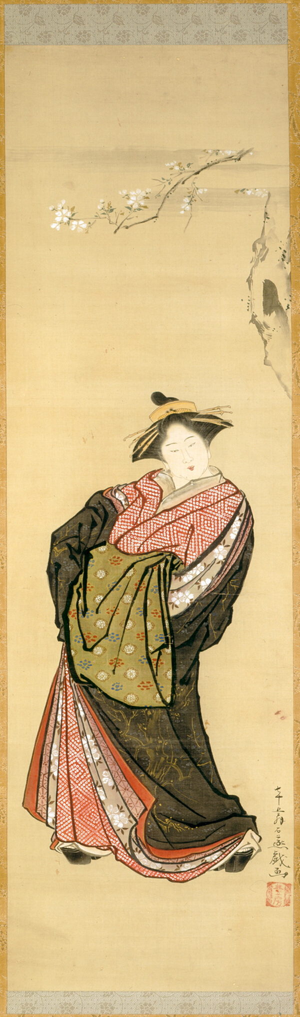 Courtesan and Cherry Branch