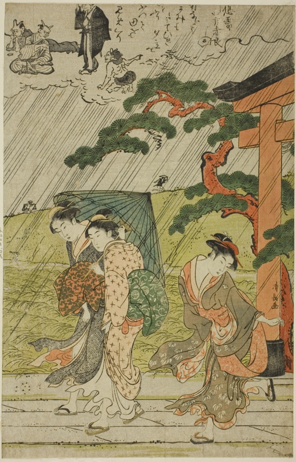 Sudden Shower at Mimeguri Shrine