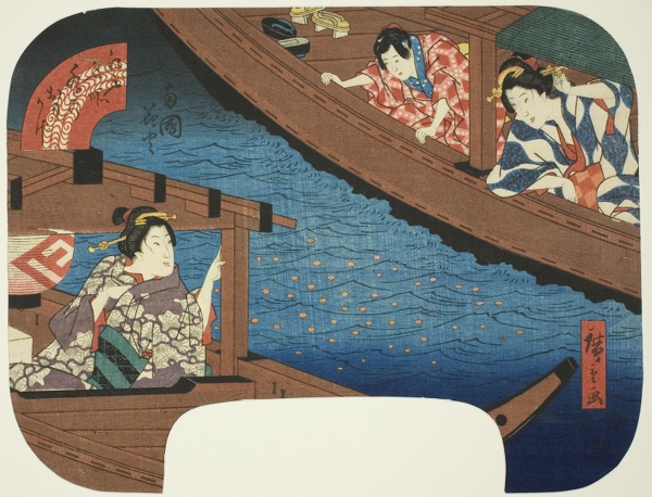 Fireworks at Ryogoku (Ryogoku hanabi), from the series 