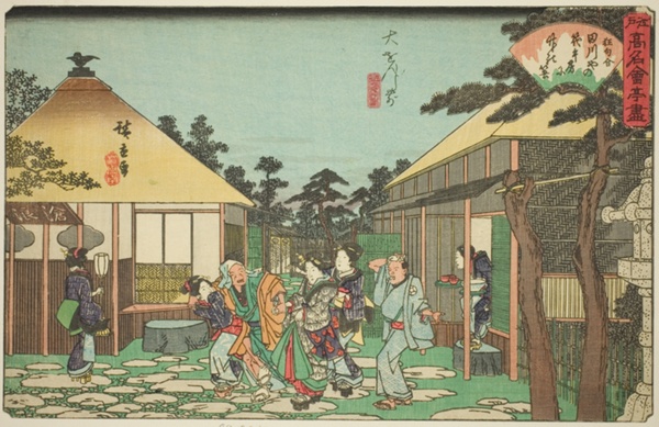 The Tagawaya Restaurant in Front of Daionji (Daionji mae, Tagawaya), from the series 