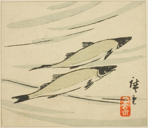 Trout, section of a harimaze sheet
