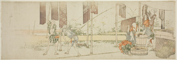 Hanging up dyed cloth