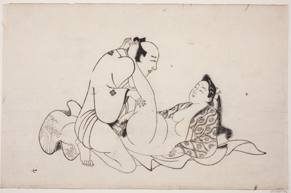 A sheet from a shunga album
