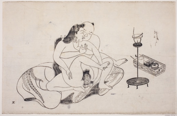 A sheet from a shunga album