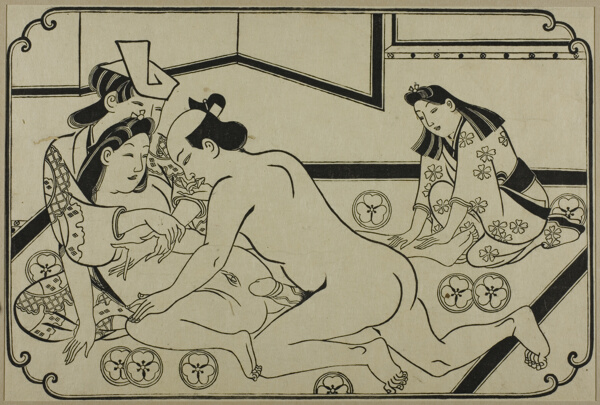 A sheet from a shunga album