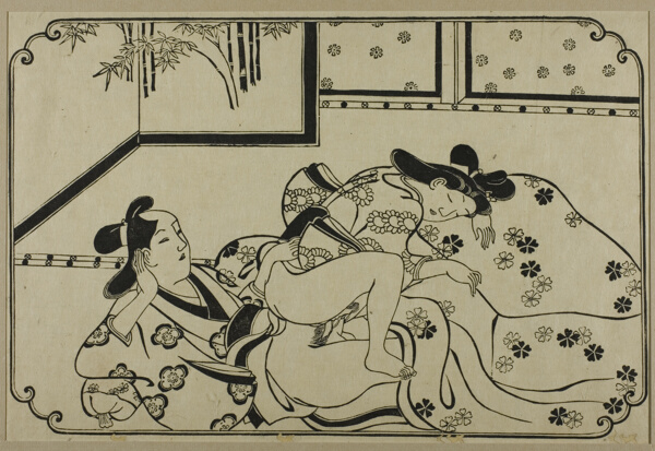 A sheet from a shunga album