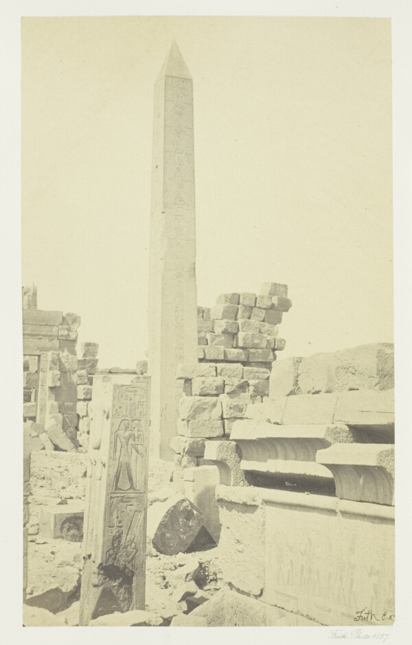 Obelisk and Granite Lotus Column, Karnac