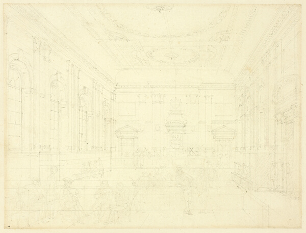 Study for South Sea House, Dividend Hall, from Microcosm of London