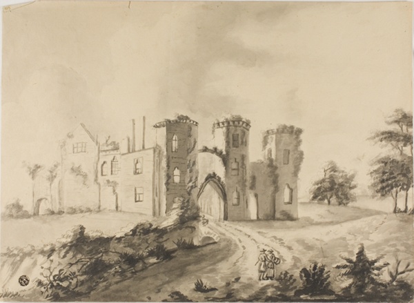 A Couple on the Path to a Fortress